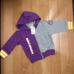 ミキハウス★パーカー★トレーナー★100★フード着脱★日本製★新品★パープル★