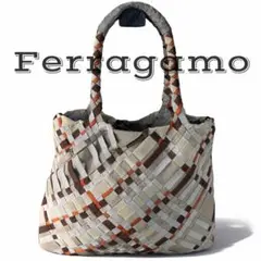 【美品】 サルヴァトーレフェラガモ トートバッグ マルチカラー