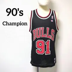 【美品】Champion シカゴ・ブルズ デニス・ロッドマン ユニフォーム