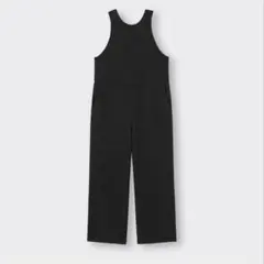 GUカットソーサロペットパンツ +X M ブラック