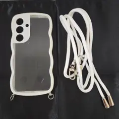 GalaxyS24用ウェイブ スマホショルダーストラップ 付ケース