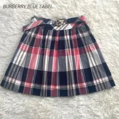 バーバリーブルーレーベル　ミニスカート　ノバチェック　ベルト付き　ピンク