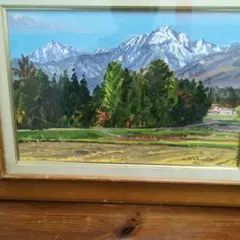 「立山連峰」M10 絵画 油絵 油彩画 風景画 北アルプス 額縁 額装 古径 楽天市場】油彩画 F6号 大山功 「北アルプス白馬岳」 真筆 額