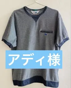 LACOSTE ラコステ 鹿の子 リンガーTシャツ 別注 青ワニのサムネイル