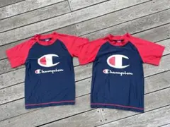 『チャンピオン』のラッシュガード160cmの2点セット。サイズ感小さめです。