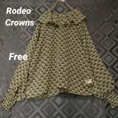 Rodeo Crowns　花柄　総柄　シアー長袖ブラウス フリル襟　ふんわり袖のサムネイル
