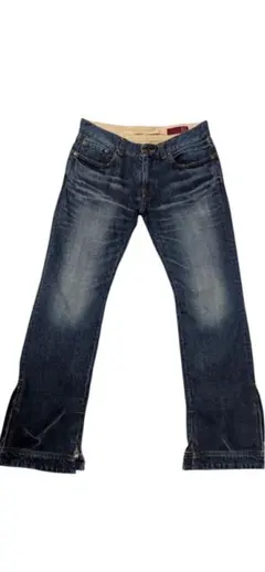 archive hem zip blue flared denim Y2Kのサムネイル