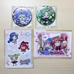 ふしぎ星のふたご姫 Gyu! 缶バッジ&ステッカーシート 4点セット