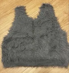 前後2WAYシャギーニットベスト グレー Fサイズ