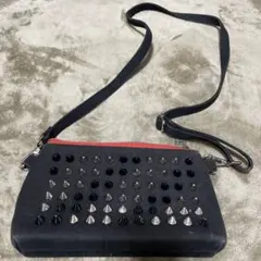DIAVEL スタッズショルダーバッグ ブラック/レッド