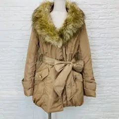 中古 courrèges クレージュ ベージュ ロング ダウンコート 40 - メルカリ