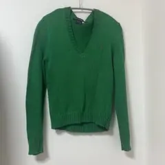 Ralph Lauren グリーン Vネック セーター M