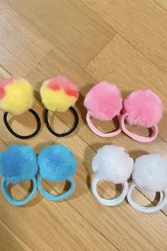 ヘアゴム ボンボン かわいい 子供 発表会 髪留め ヘアアクセサリー