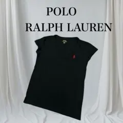 ポロ・ラルフ・ローレン VネックTシャツ 黒　XS