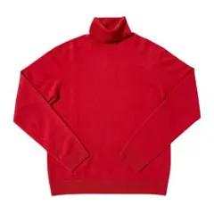 ユニクロ　3Dカシミヤタートルネックセーター　赤　S