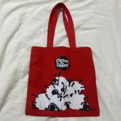【送料無料】ひつじのショーン トートバッグ カバン 赤 ビレバン