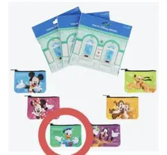 ディズニーリゾート パークチケット柄 ポーチ ドナルド