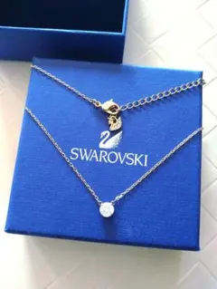 スワロフスキー Attract 1粒 ネックレス SWAROVSKI Rゴールド