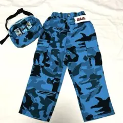 KLC ボトム　ウエストポーチ付き　ボトム　カムフラージュ柄　ブルー系