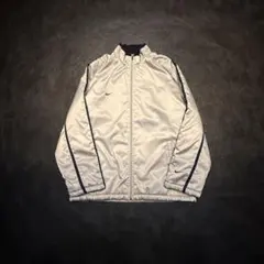 00s NIKE テック中綿ブルゾン XL Y2K シルバー ラグラン フード