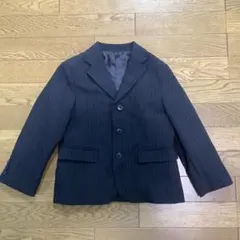 スーツ　上　上着　黒　ブラック　ネイビー ストライプ ブレザー 3ボタン　120