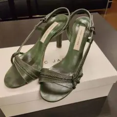 MARC JACOBS レザー バックストラップサンダル グリーンのサムネイル