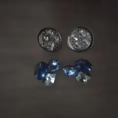 クリスタル装飾ラウンド型イヤリング