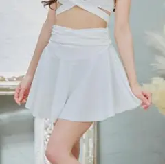 国内発送 新品 水着スカート ロング丈 単品 オフホワイト 白 Mサイズ