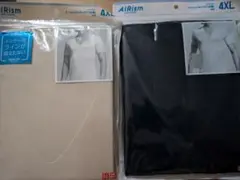 エアリズム　メッシュVネックT(半袖）　２枚セット　4XL　ネイビー＆ベージュ