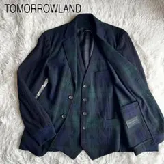 トゥモローランド　現行　2点セット　ジャケット　ベスト　ジレ　チェック　リップル