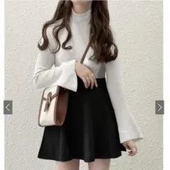 GRL ハイネックベルスリーブリブニットトップス[k9064b]