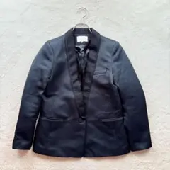 SANDRO ブラック テーラードジャケット Tuxedo jacket with satin collar in Black for Women | Sandro Paris