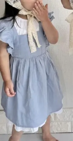 エプロンワンピース　韓国子供服　90㎝　韓国服　キッズ