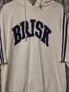 BRISK ロゴプリント フーデッド Tシャツ ホワイト