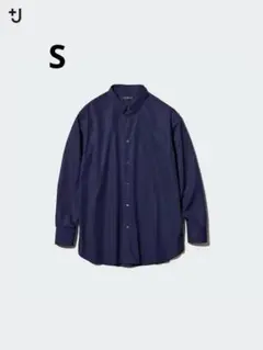 ユニクロ UNIQLO +J ブロードシャツ ボタンダウン ネイビーS