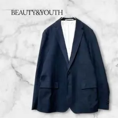 BEAUTY&YOUTH メンズ テーラードジャケット 紺 M コットン混 春秋