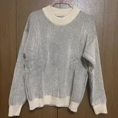 SHEIN リブニットセーター 長袖 アイボリー