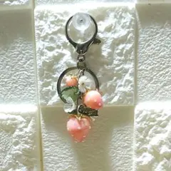 No.369　大中小の苺チャーム　いちごバッグチャーム