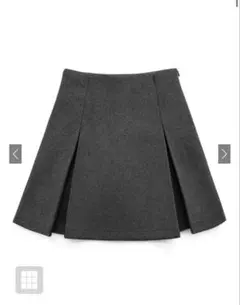 GRL インパン裏地付ボックスプリーツフレアミニスカート［mei41］Lサイズ