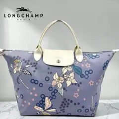【限定】ロンシャン ルプリアージュ フラワー＆スター M トート ハンドバッグ