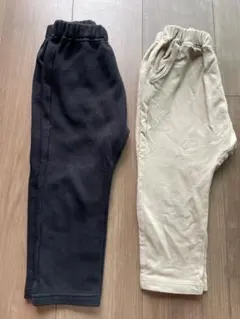 値下げ秋冬パンツ 100cm 黒・ベージュ 2色セット