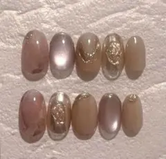 ニュアンスネイル 淡色 マグネット ピンクネイル