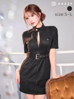 【dazzy store】デイジーストア ハイネック フロントジップ ミニドレス