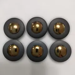 レトロボタン　18ミリ✕6個 艶消し黒色✕アンティークゴールド577 日本製