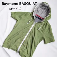 【Y2K】Raymond BASQUIAT 半袖フルジップパーカー 緑ドット M