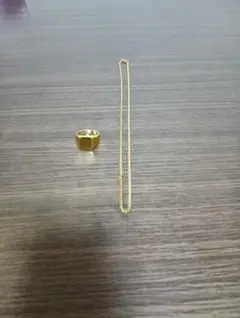 ゆ*う様 ゴールドチェーンネックレス、リング　遺品整理品