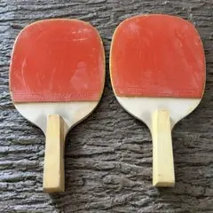 木製 赤色ラバー 2本セット　卓球ラケット BLUE RIBBON ニッタク