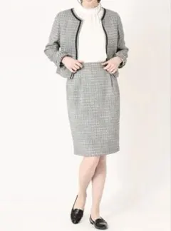 新品未使用タグ付き♡グリーンパークス♡フォーマルツイードスカートスーツ グレー♡