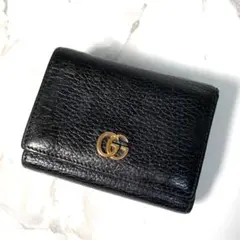 美品✨グッチ 三つ折り財布 ウォレット GGマーモント レザー ブラック