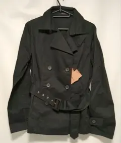 COMME CA ISM ブラック トレンチコート　L